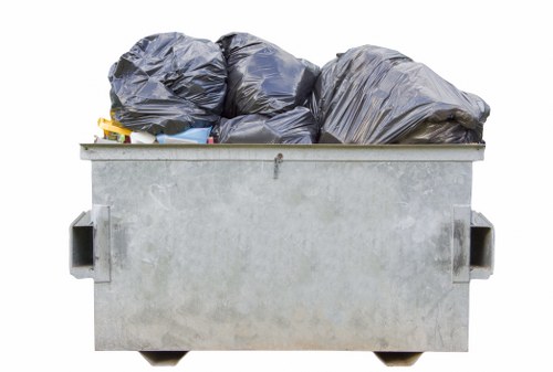Enclosed and lockable skip in Shadwell