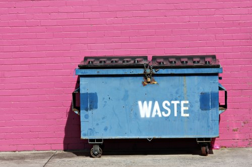 Construction site with waste clearance in Shadwell
