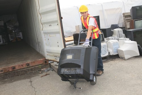 Properly loaded skip ready for waste disposal